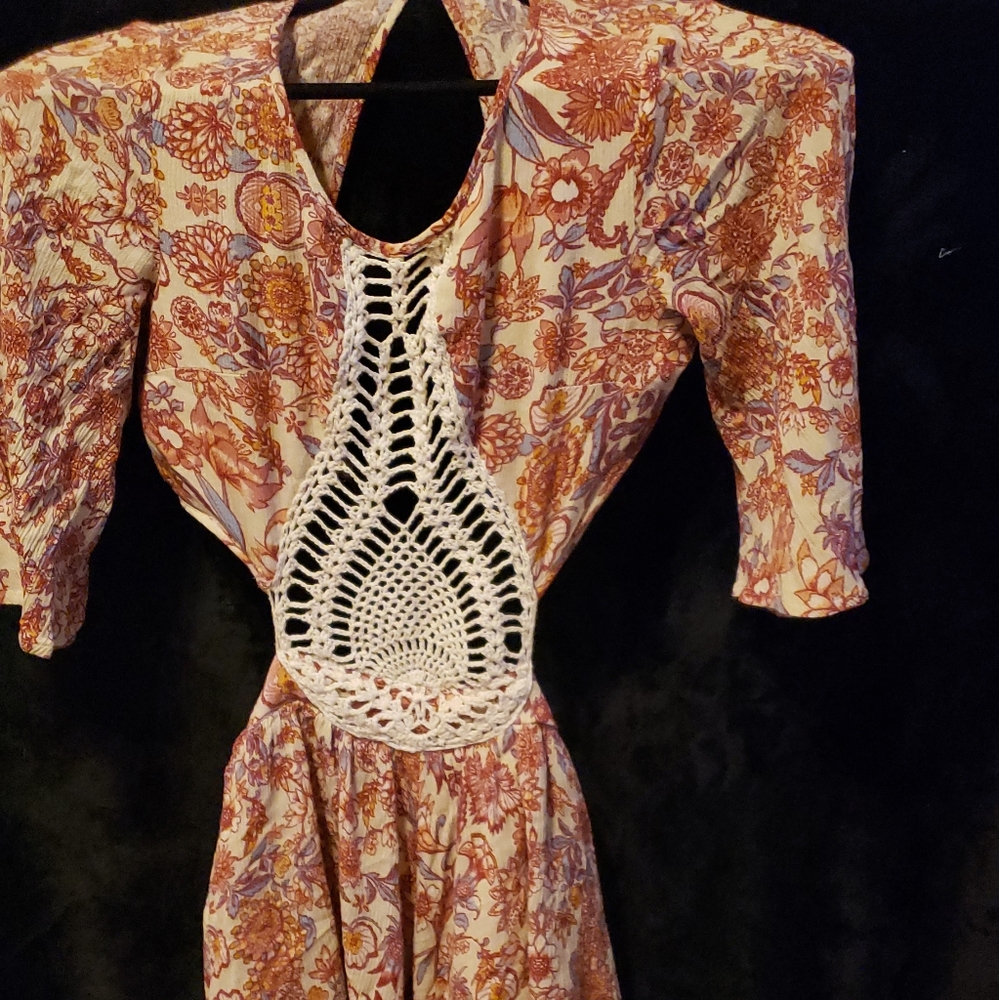 crochet floral romper